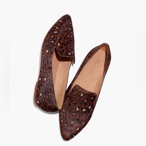 Madewell The Frances Skimmer In Painted Leopard Calf Hair Animal Print Loafers